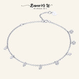 925 Silver Geometric CZ Link Chain Bracelet for Women