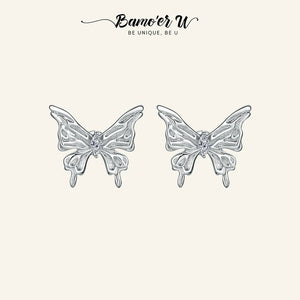 925 Sterling Silver Butterfly Stud Earrings Animal Jewelry