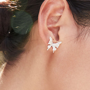 925 Sterling Silver Butterfly Stud Earrings Animal Jewelry