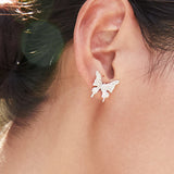 925 Sterling Silver Butterfly Stud Earrings Animal Jewelry