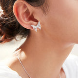 925 Sterling Silver Butterfly Stud Earrings Animal Jewelry
