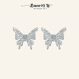 925 Sterling Silver Butterfly Stud Earrings Animal Jewelry