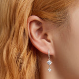 925 Silver Zirconium Drop Earrings Star Design Jewelry