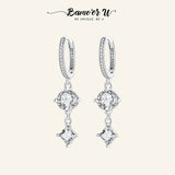 925 Silver Zirconium Drop Earrings Star Design Jewelry