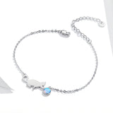 925 Silver Opal Link Bracelet for Women