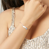 925 Silver Opal Link Bracelet for Women