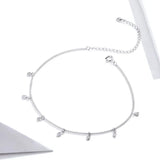 925 Silver Tassel Chain Anklet Bracelet for Women SCT018