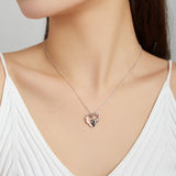 925 Sterling Silver Baby Panda Necklace Zircon Enamel Animal Charm Chain 17.71''