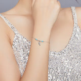 Boho Style Feather Silver Chain Bracelet 925 Sterling Silver Jewelry
