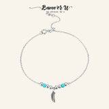 Boho Style Feather Silver Chain Bracelet 925 Sterling Silver Jewelry
