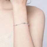 Boho Feather Chain Bracelet 925 Silver Zironia Jewelry SCB133