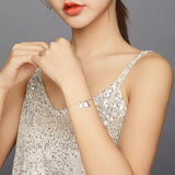 U CZ Love Letter Link Chain Bracelets 925 Sterling Silver Charm Jewelry