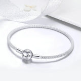 925 Sterling Silver Love Forever Snake Chain Bracelet for Women