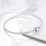 925 Sterling Silver Love Forever Snake Chain Bracelet for Women