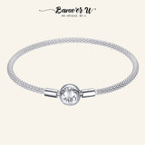 925 Sterling Silver Love Forever Snake Chain Bracelet for Women