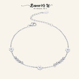 925 Sterling Silver Daisy Flower Chain Bracelet for Women
