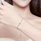 925 Sterling Silver Daisy Flower Chain Bracelet for Women