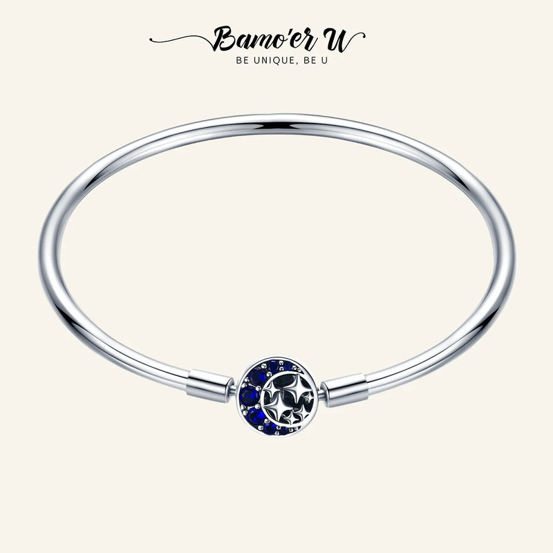 925 Silver CZ Moon & Star Bracelet S925 SCB080
