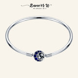 925 Silver CZ Moon & Star Bracelet S925 SCB080
