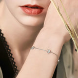 925 Sterling Silver Star & Moon CZ Bracelet for Women