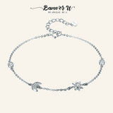 925 Sterling Silver Star & Moon CZ Bracelet for Women