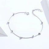 925 Silver Heart and Star Beads Chain Bracelet SCB171