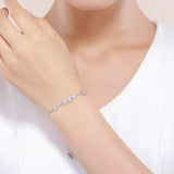 925 Silver Daisy Flower Women Bracelet CZ Jewelry Gift
