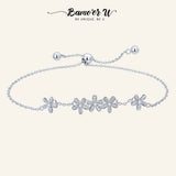 925 Silver Daisy Flower Women Bracelet CZ Jewelry Gift