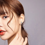 925 Silver Starfish & Pearl Stud Earrings Women's Jewelry BSE405