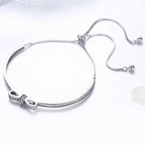 Sterling Silver Bowknot CZ Bangles Bracelet for Women