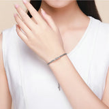 Sterling Silver Bowknot CZ Bangles Bracelet for Women