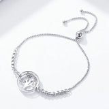 925 Silver Tree of Life Tennis Bracelet Adjustable Link Chain Bracelet SCB035