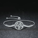 925 Silver Tree of Life Tennis Bracelet Adjustable Link Chain Bracelet SCB035
