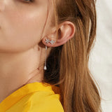 925 Sterling Silver Tassel Dangle Earrings for Women Wedding