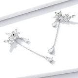 925 Sterling Silver Tassel Dangle Earrings for Women Wedding
