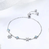 925 Silver Snowflake Women Bracelet Chain Link BSB001
