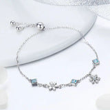 925 Silver Snowflake Women Bracelet Chain Link BSB001