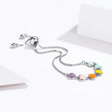 Heart Enamel Bracelet 925 Silver Chain Anti-allergy Jewelry