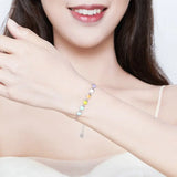 Heart Enamel Bracelet 925 Silver Chain Anti-allergy Jewelry