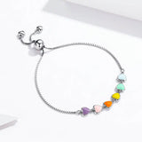 Heart Enamel Bracelet 925 Silver Chain Anti-allergy Jewelry