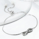 925 Silver Infinity Love Chain Link Women Bracelet SCB056