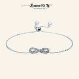 925 Silver Infinity Love Chain Link Women Bracelet SCB056