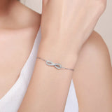925 Silver Infinity Love Chain Link Women Bracelet SCB056