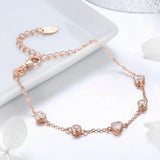 925 Silver Heart Bracelet Lobster Clasp Sterling Silver Jewelry