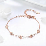 925 Silver Heart Bracelet Lobster Clasp Sterling Silver Jewelry