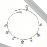 925 Silver Star Bracelet with CZ Pendant for Women