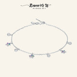 925 Silver Star Bracelet with CZ Pendant for Women