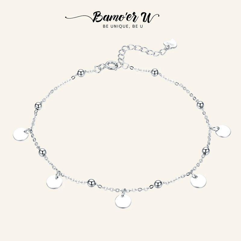925 Silver Geometric Anklet Summer Foot Jewelry SCT011