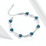 Heart Jewelry SCB163 Sterling Silver 925 Chain Bracelet Women Wedding
