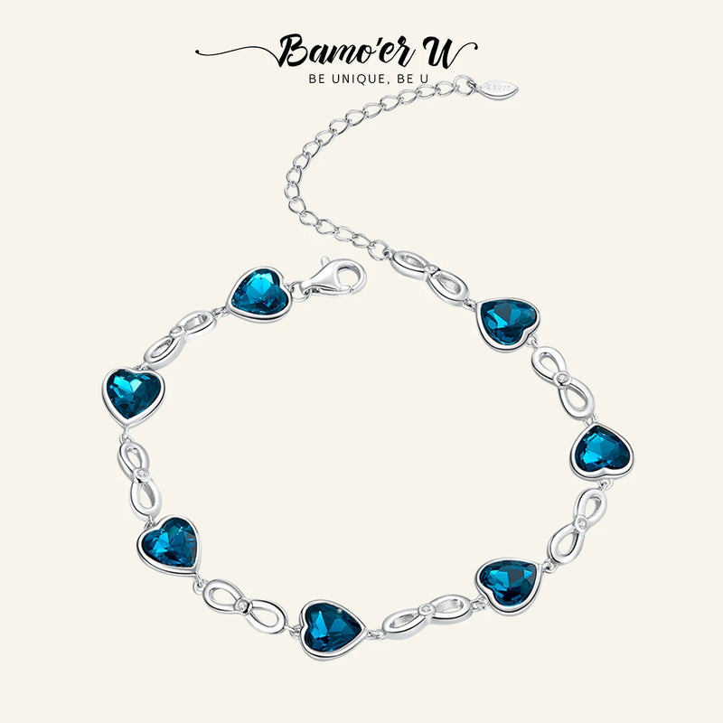 Heart Jewelry SCB163 Sterling Silver 925 Chain Bracelet Women Wedding
